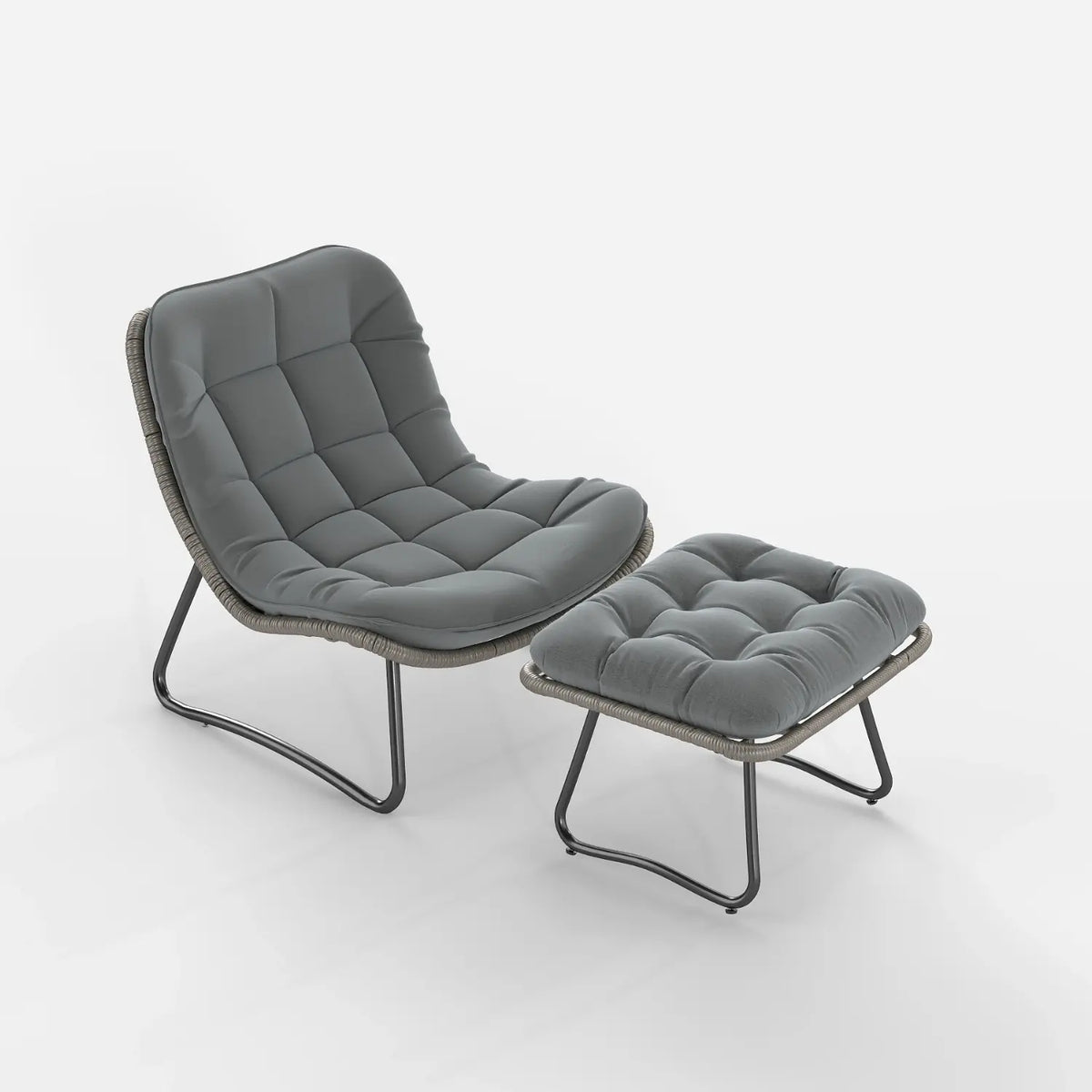 Livli™ Wicker Lounge Chair with Ottoman