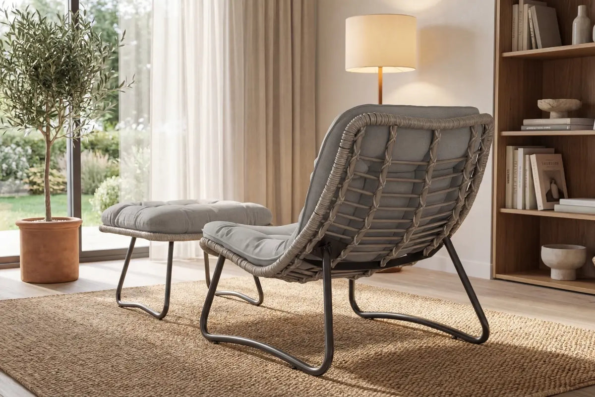 Livli™ Wicker Lounge Chair with Ottoman