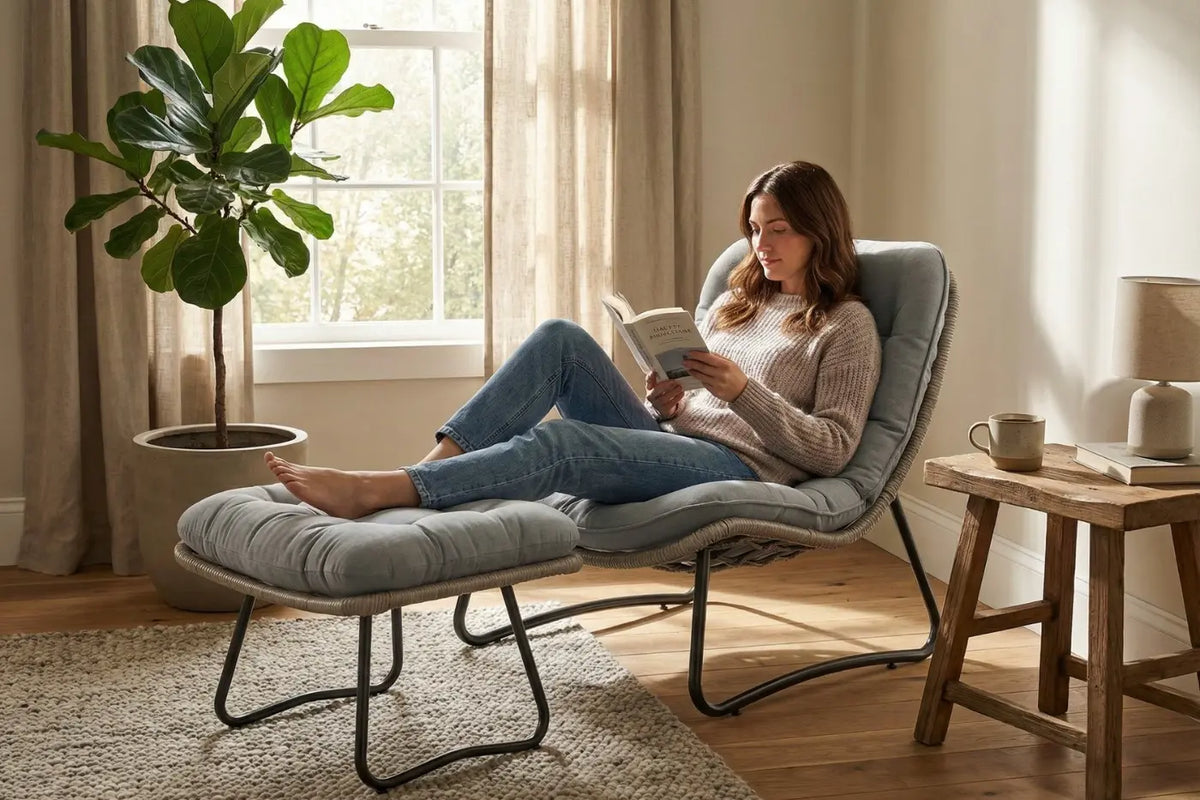 Livli™ Wicker Lounge Chair with Ottoman
