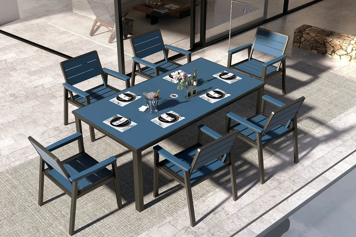 HDPE Outdoor Dining Set for 6