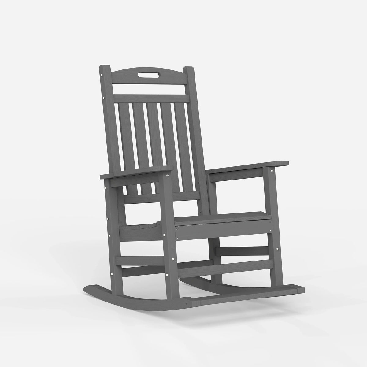 Gray rocking chair on a white background