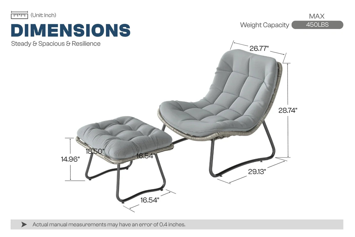 Livli™ Wicker Lounge Chair with Ottoman