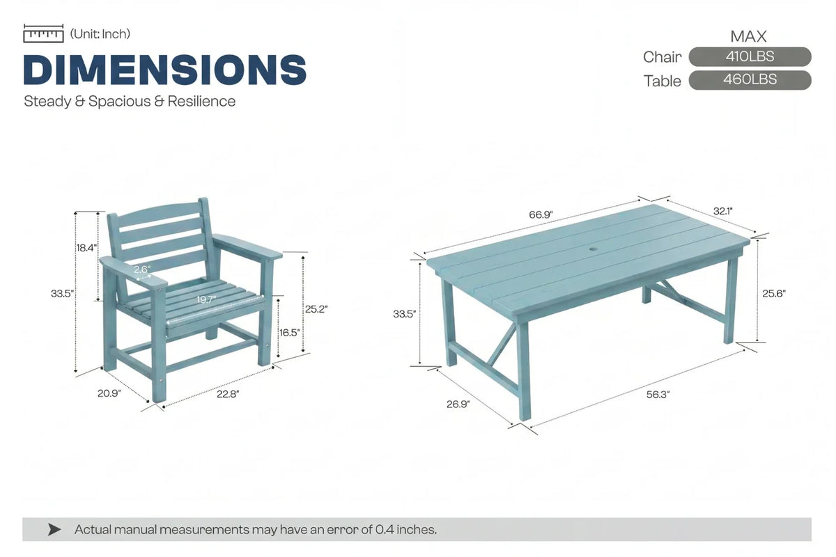 HDPE Outdoor Dining Set