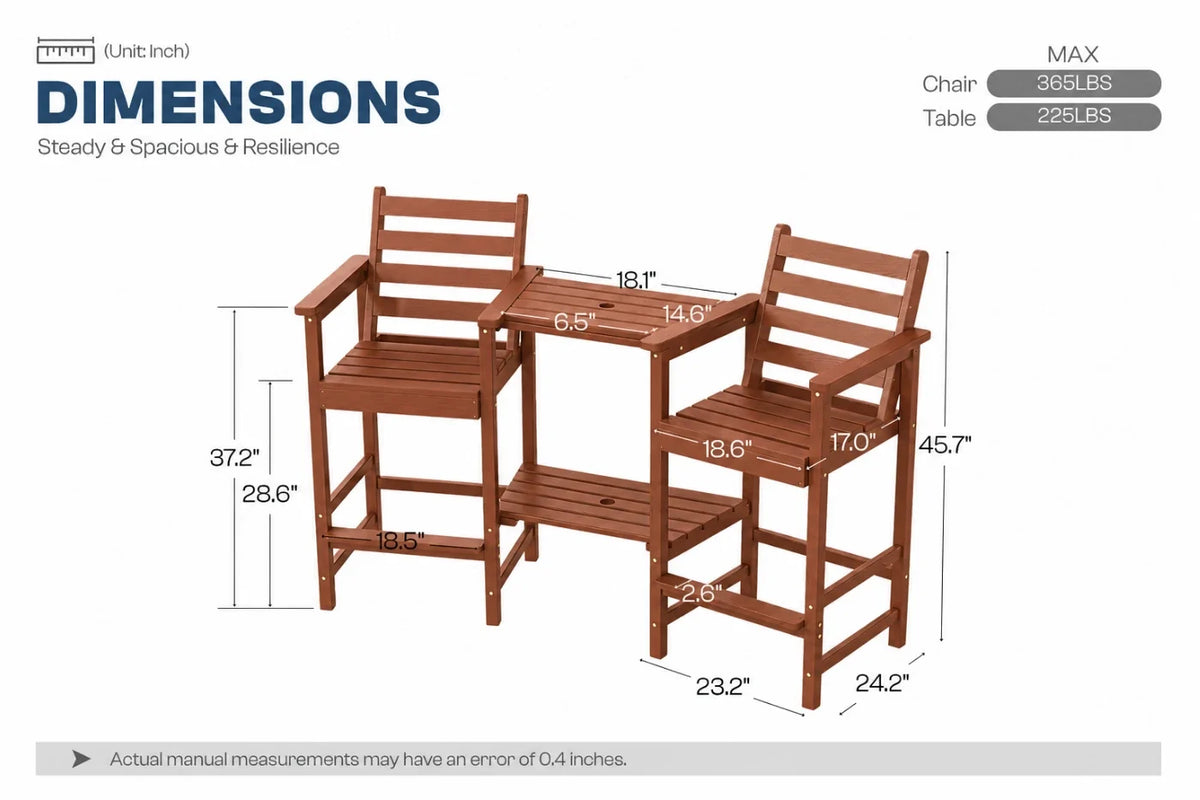 Tall Bar Chair Set