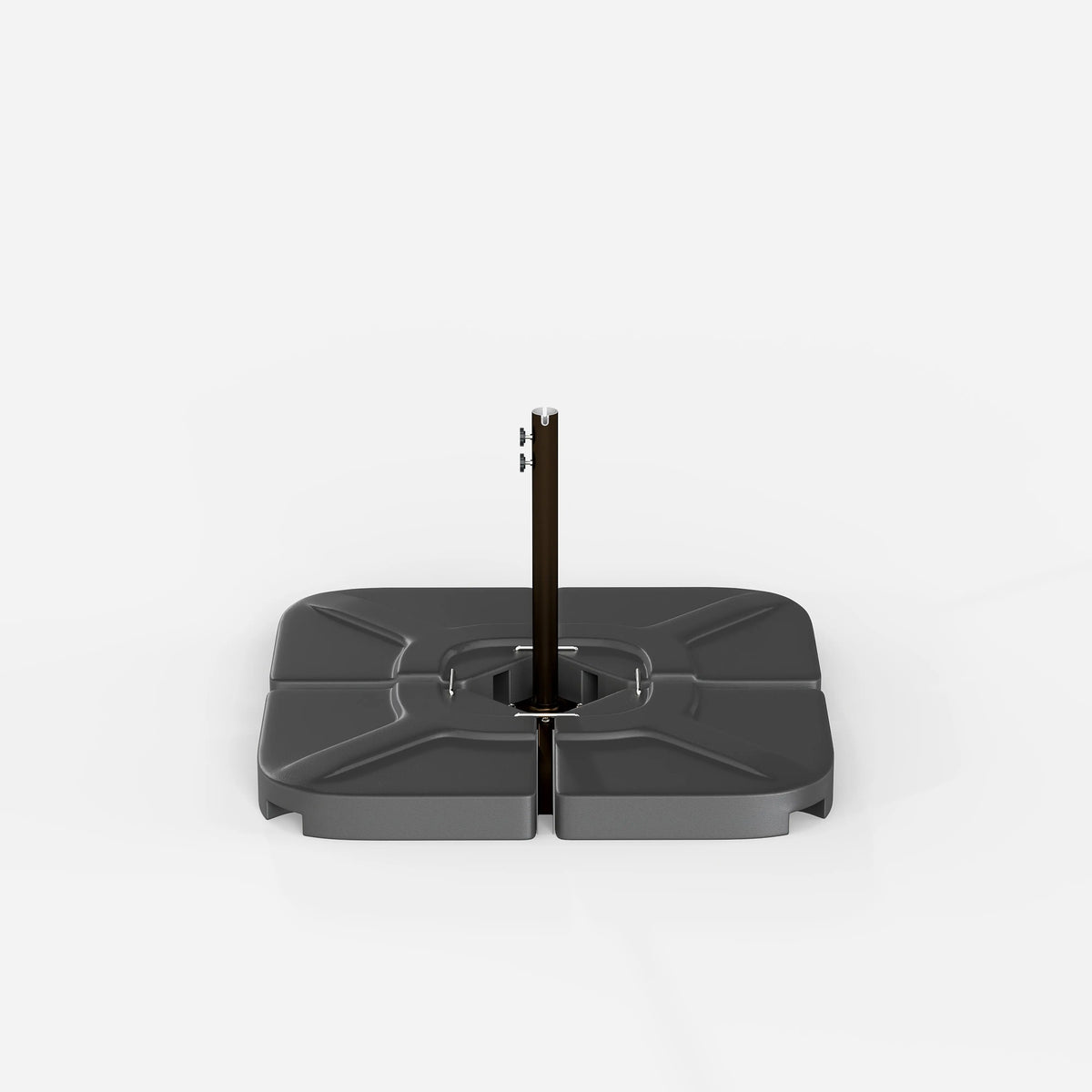 Black metal bracket on a white background