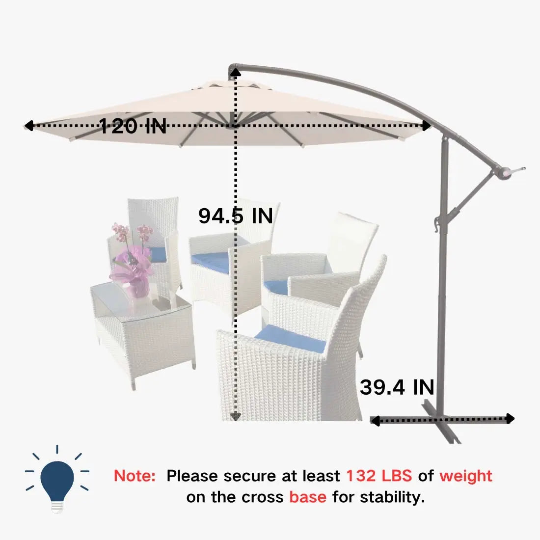 patio kingdom Offset Hanging Umbrella