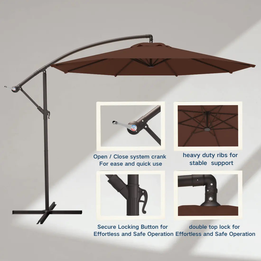 patio kingdom Offset Hanging Umbrella