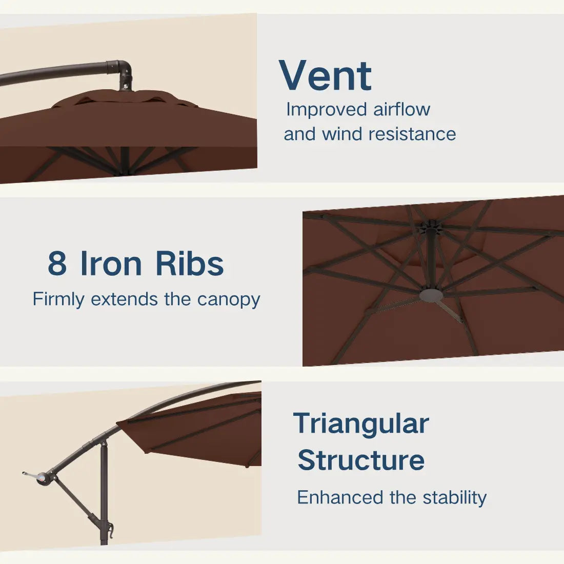 patio kingdom Offset Hanging Umbrella