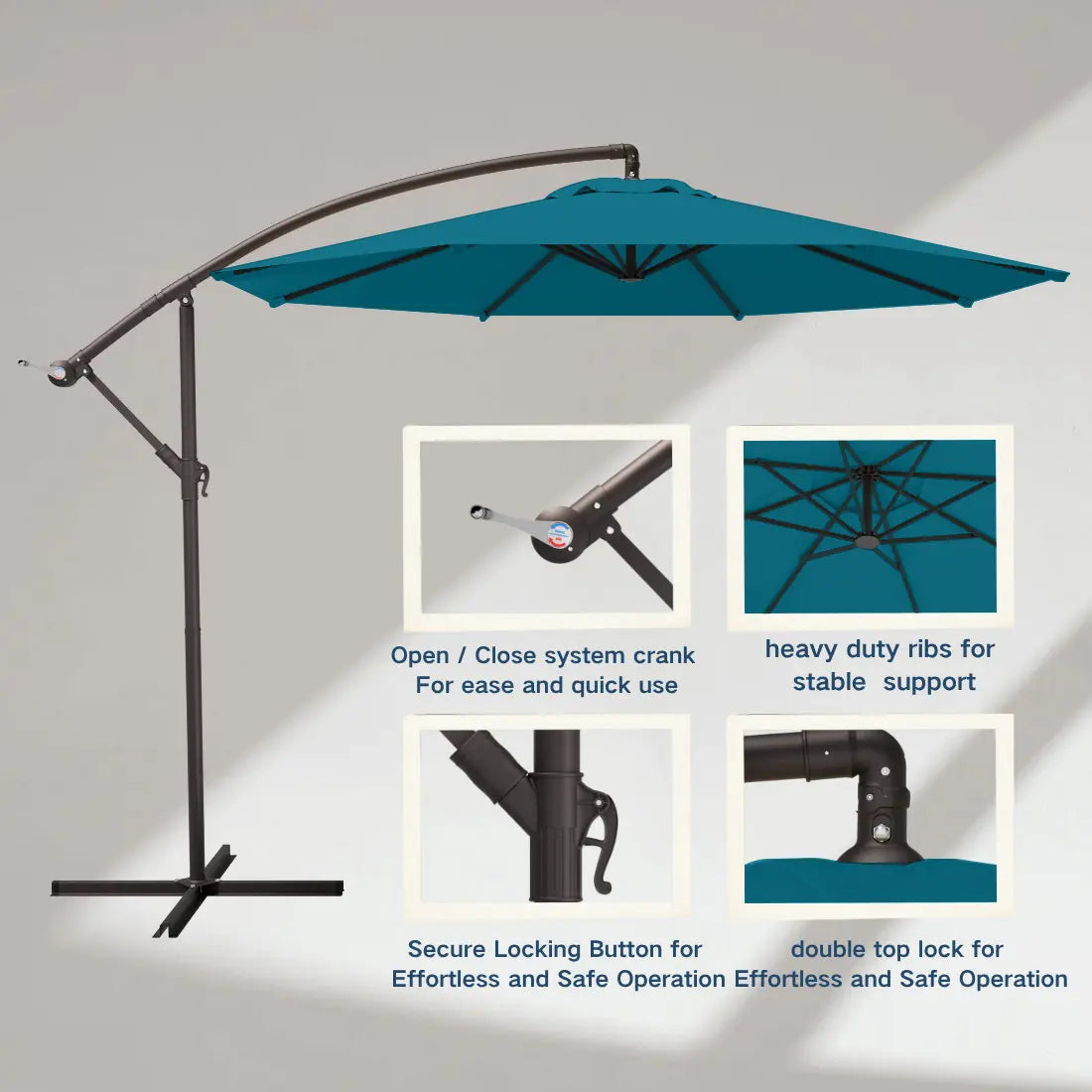 patio kingdom Offset Hanging Umbrella