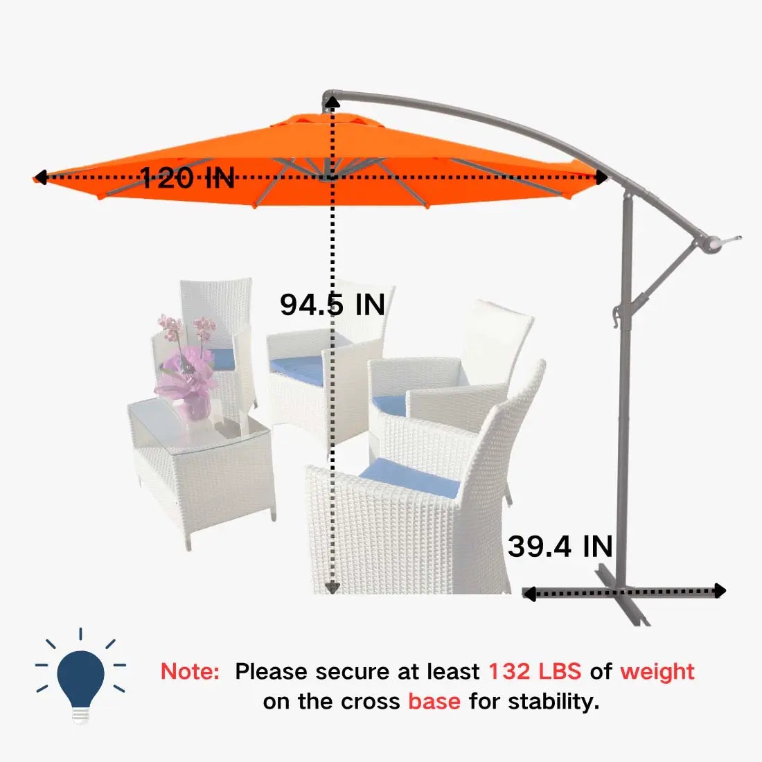 patio kingdom Offset Hanging Umbrella