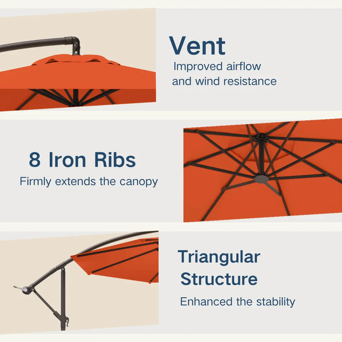 patio kingdom Offset Hanging Umbrella
