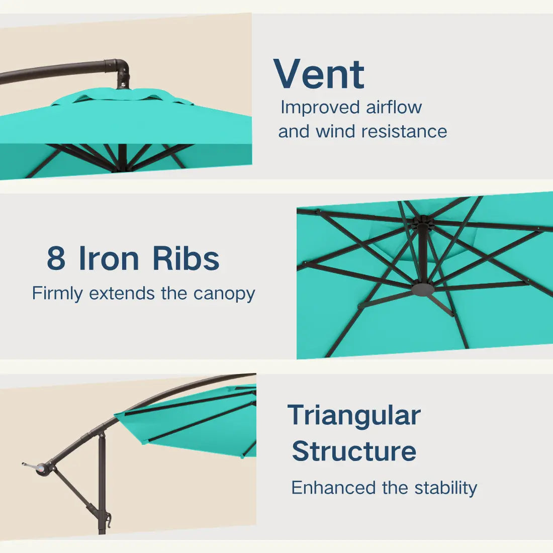 patio kingdom Offset Hanging Umbrella