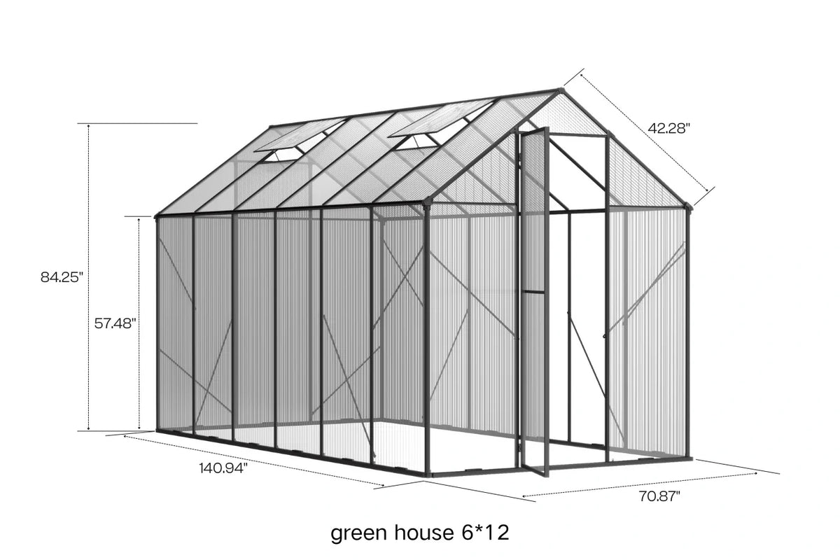 Polycarbonate Greenhouse with Aluminum Frame