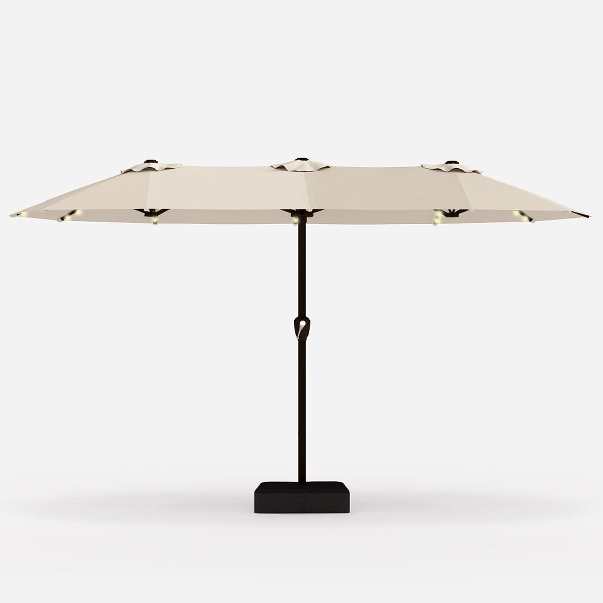 LED Double-Sided Patio Umbrella with Base