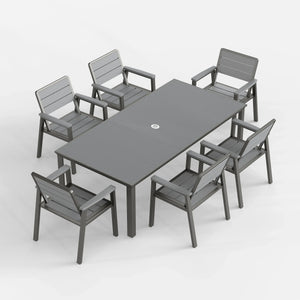 HDPE Outdoor Dining Set for 6