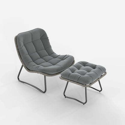Livli™ Wicker Lounge Chair with Ottoman