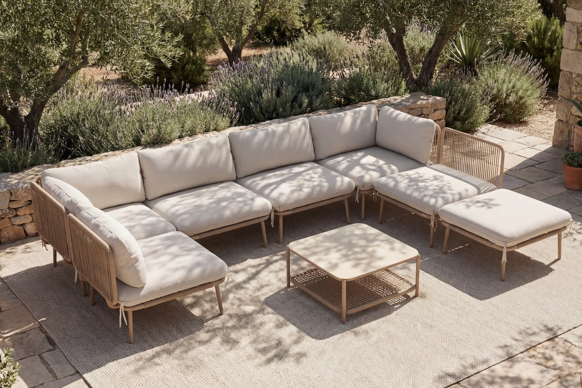 Livli™ Modular Rope-Woven L-Shaped Sofa