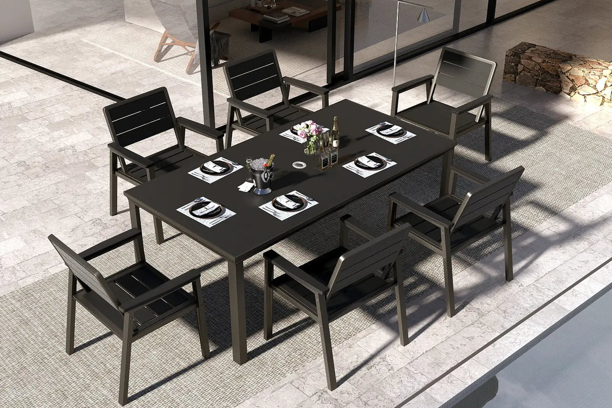 HDPE Outdoor Dining Set for 6