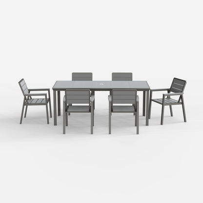 HDPE Outdoor Dining Set for 6