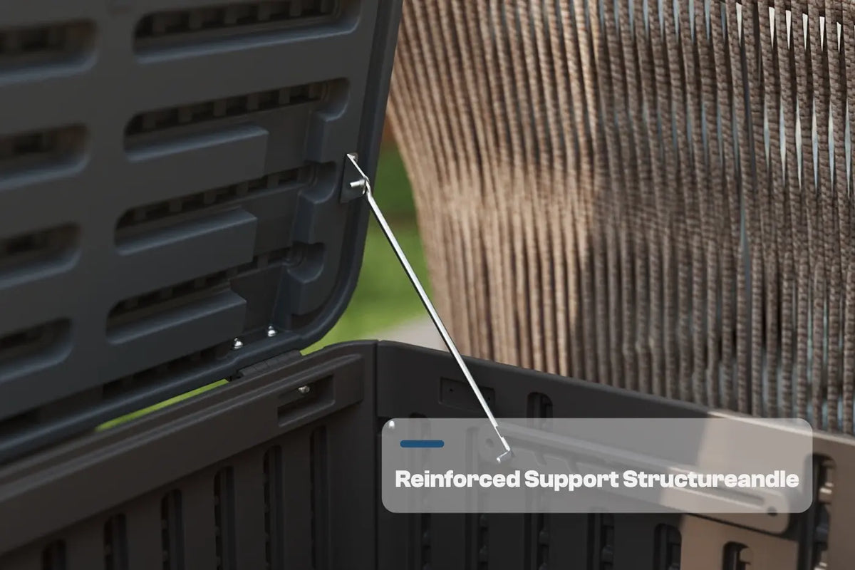 Close-up of a reinforced support structure on an air conditioning unit with text label.