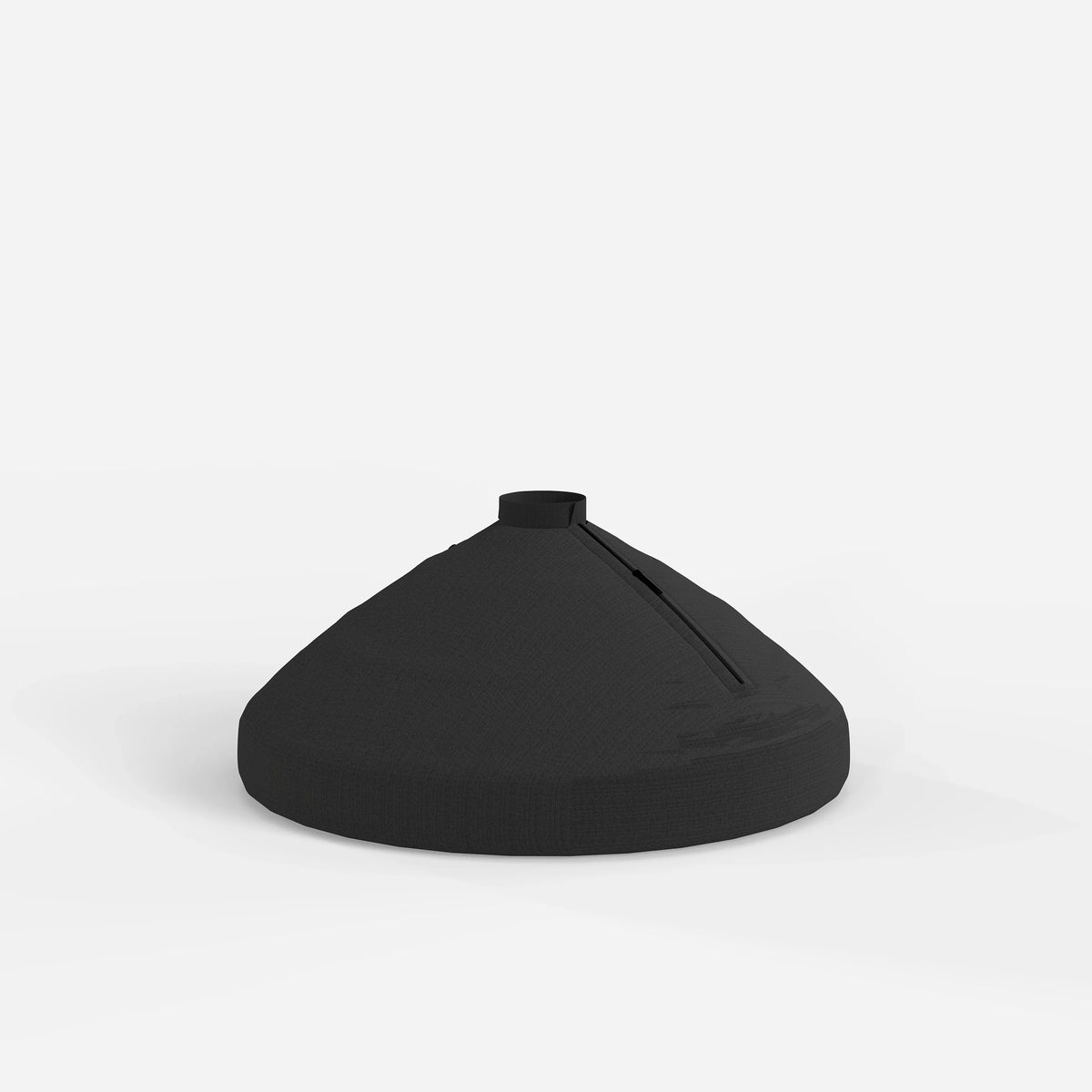 Black bean-shaped seat on a white background