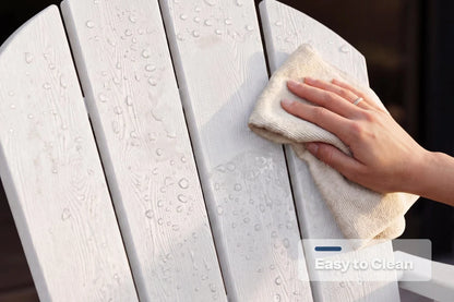 Hand cleaning a white surface with a cloth, labeled 'Easy to Clean'.