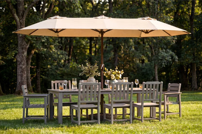 LED Double-Sided Patio Umbrella with Base