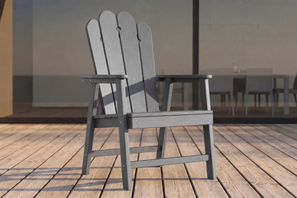 Dark Gray HDPE chair on a wooden deck