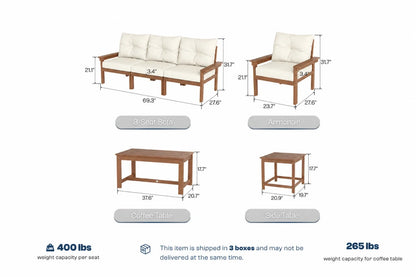 HDPE Sectional Patio Couch Set