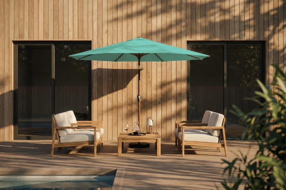 Fiberglass Patio Umbrella - Push Button Tilt