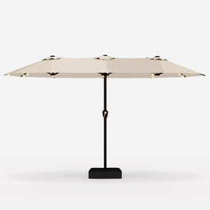 LED Double-Sided Patio Umbrella with Base
