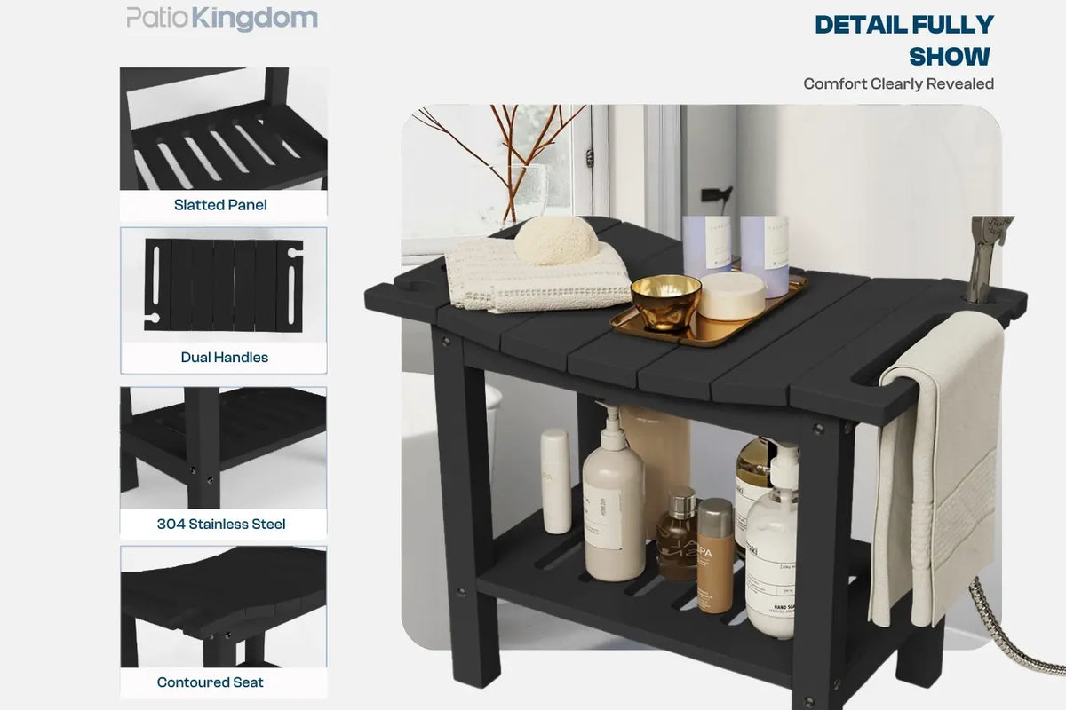 patio kingdom shower bench
